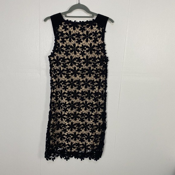 HOSS INTROPIA WOMAN’S BLACK & NUDE CROCHET LACE LINED DRESS SIZE 40. - Picture 4 of 11